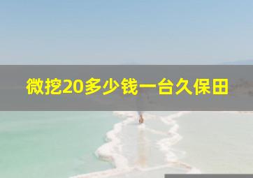 微挖20多少钱一台久保田