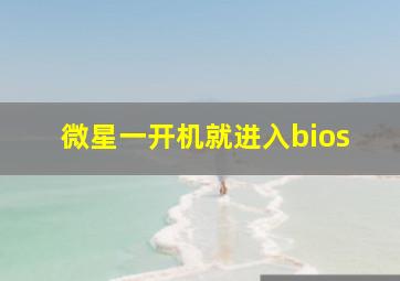 微星一开机就进入bios