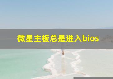 微星主板总是进入bios