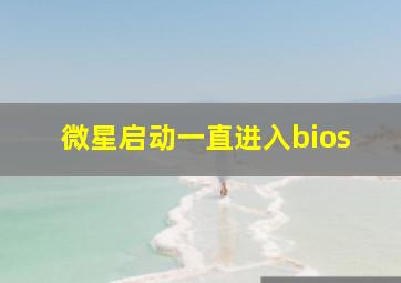 微星启动一直进入bios