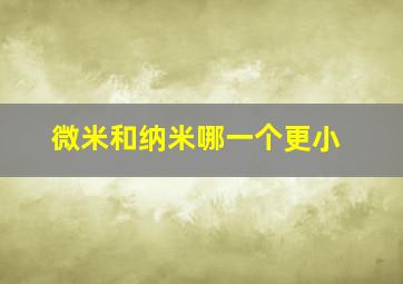 微米和纳米哪一个更小