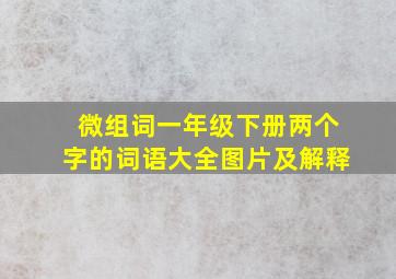 微组词一年级下册两个字的词语大全图片及解释