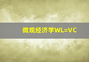 微观经济学WL=VC