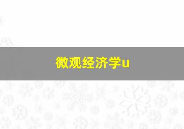 微观经济学u