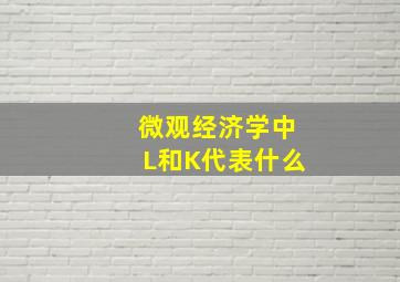 微观经济学中L和K代表什么