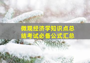 微观经济学知识点总结考试必备公式汇总