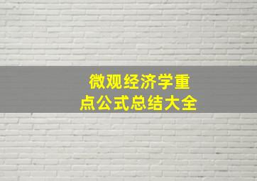 微观经济学重点公式总结大全