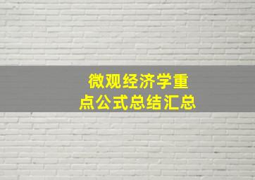 微观经济学重点公式总结汇总