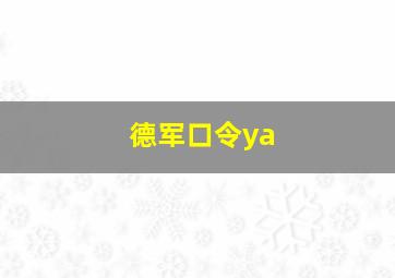 德军口令ya