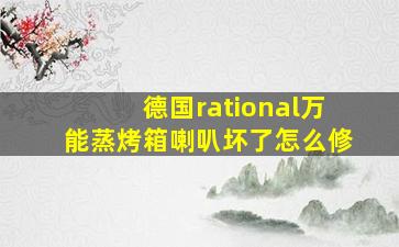 德国rational万能蒸烤箱喇叭坏了怎么修