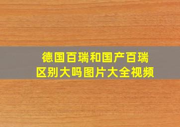 德国百瑞和国产百瑞区别大吗图片大全视频