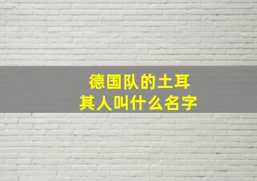 德国队的土耳其人叫什么名字