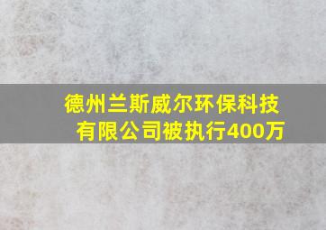 德州兰斯威尔环保科技有限公司被执行400万