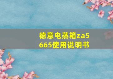 德意电蒸箱za5665使用说明书