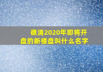 德清2020年即将开盘的新楼盘叫什么名字