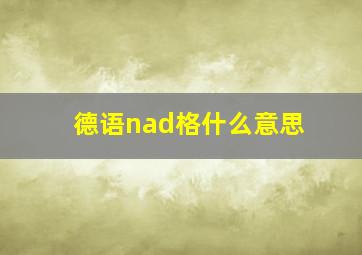 德语nad格什么意思