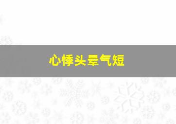 心悸头晕气短