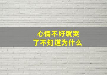 心情不好就哭了不知道为什么