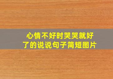 心情不好时哭哭就好了的说说句子简短图片