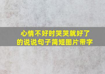 心情不好时哭哭就好了的说说句子简短图片带字