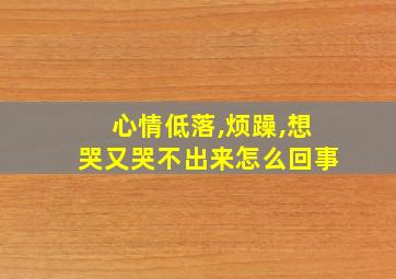 心情低落,烦躁,想哭又哭不出来怎么回事