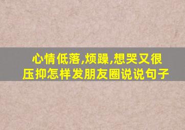 心情低落,烦躁,想哭又很压抑怎样发朋友圈说说句子