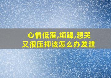 心情低落,烦躁,想哭又很压抑该怎么办发泄