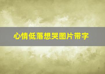 心情低落想哭图片带字