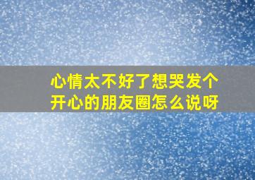 心情太不好了想哭发个开心的朋友圈怎么说呀