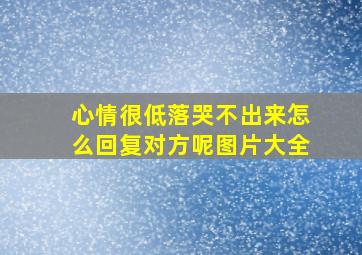 心情很低落哭不出来怎么回复对方呢图片大全