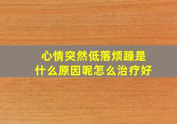 心情突然低落烦躁是什么原因呢怎么治疗好