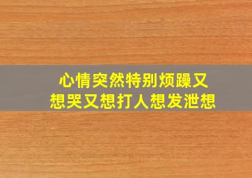 心情突然特别烦躁又想哭又想打人想发泄想