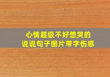 心情超级不好想哭的说说句子图片带字伤感