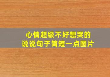 心情超级不好想哭的说说句子简短一点图片