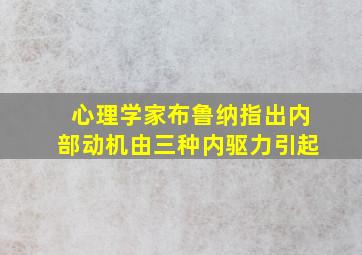 心理学家布鲁纳指出内部动机由三种内驱力引起