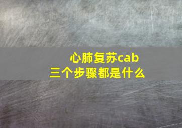 心肺复苏cab三个步骤都是什么