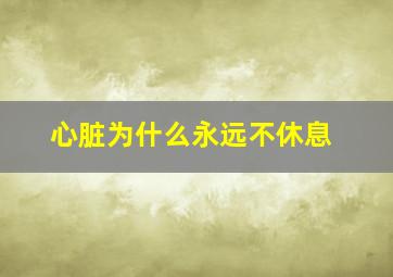 心脏为什么永远不休息