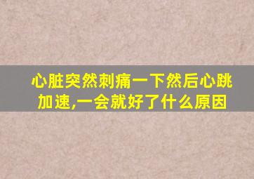 心脏突然刺痛一下然后心跳加速,一会就好了什么原因