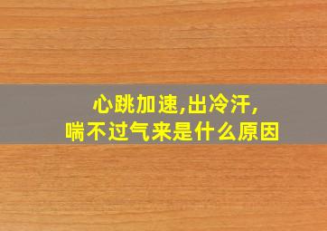 心跳加速,出冷汗,喘不过气来是什么原因