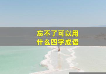 忘不了可以用什么四字成语