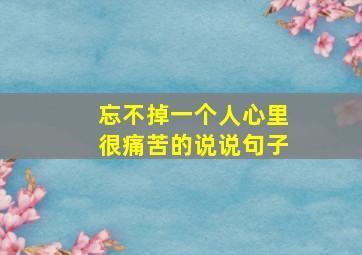 忘不掉一个人心里很痛苦的说说句子