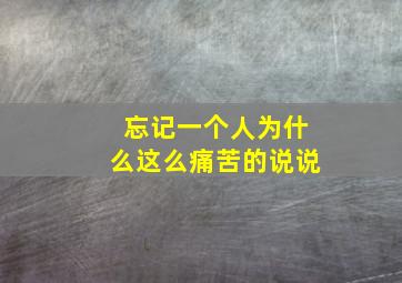 忘记一个人为什么这么痛苦的说说