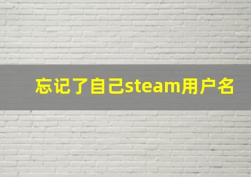 忘记了自己steam用户名