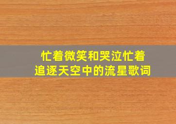 忙着微笑和哭泣忙着追逐天空中的流星歌词