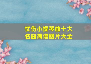 忧伤小提琴曲十大名曲简谱图片大全