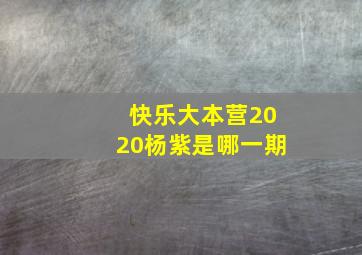 快乐大本营2020杨紫是哪一期