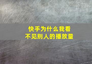 快手为什么我看不见别人的播放量