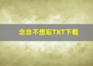 念念不想忘TXT下载