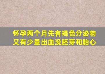 怀孕两个月先有褐色分泌物又有少量出血没胚芽和胎心