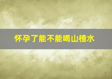 怀孕了能不能喝山楂水